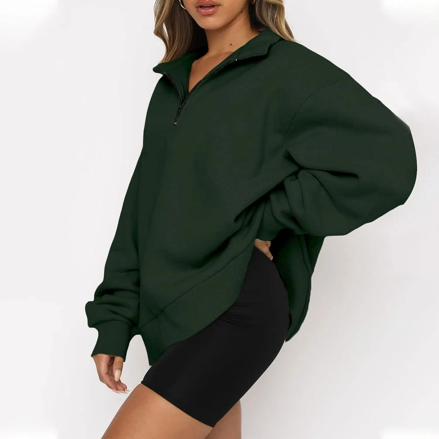 GOFULY 1/4 Zip Sweatshirt Women Fall Pink Graphic Sweatshirts Trendy Preppy Long Sleeve Pullover Winter Lightweight Clothes