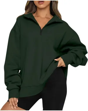 GOFULY 1/4 Zip Sweatshirt Women Fall Pink Graphic Sweatshirts Trendy Preppy Long Sleeve Pullover Winter Lightweight Clothes