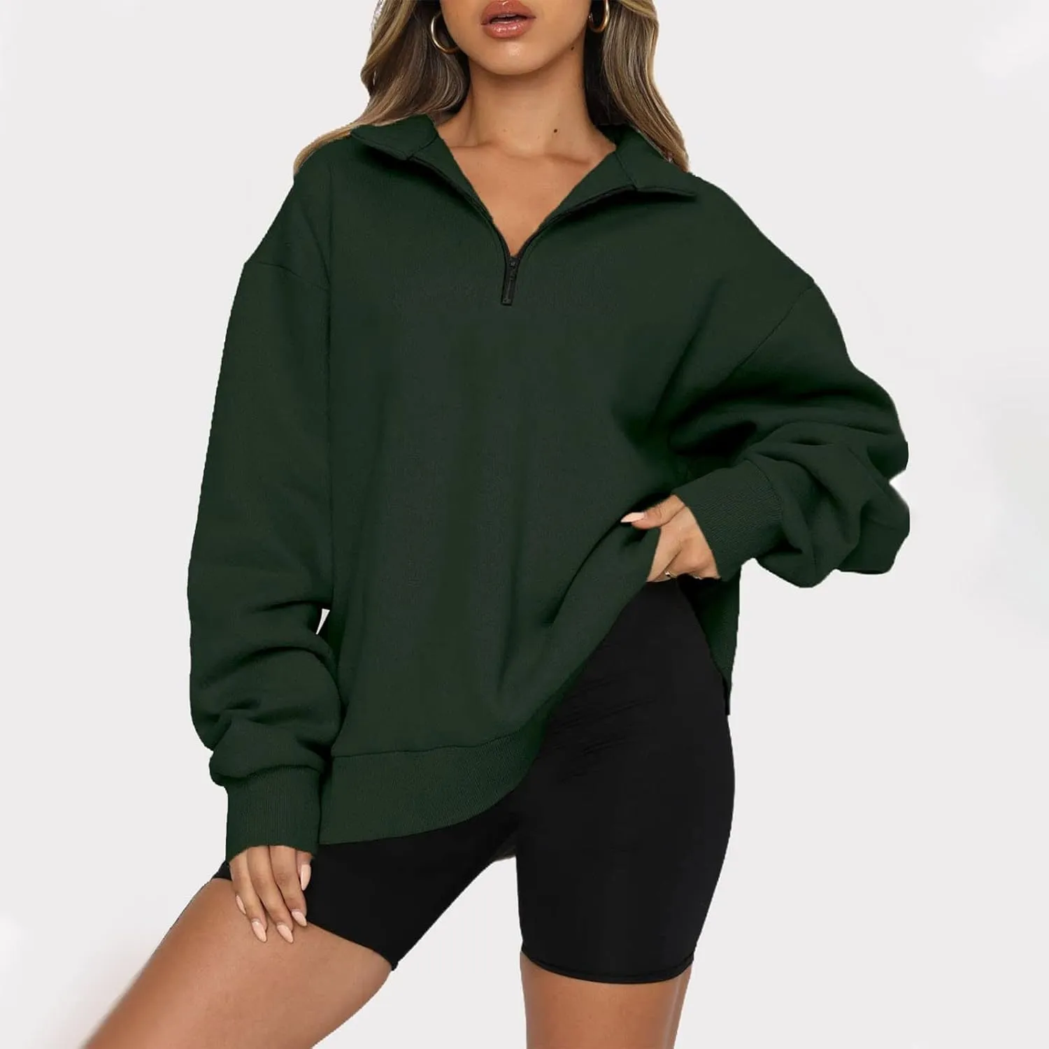GOFULY 1/4 Zip Sweatshirt Women Fall Pink Graphic Sweatshirts Trendy Preppy Long Sleeve Pullover Winter Lightweight Clothes