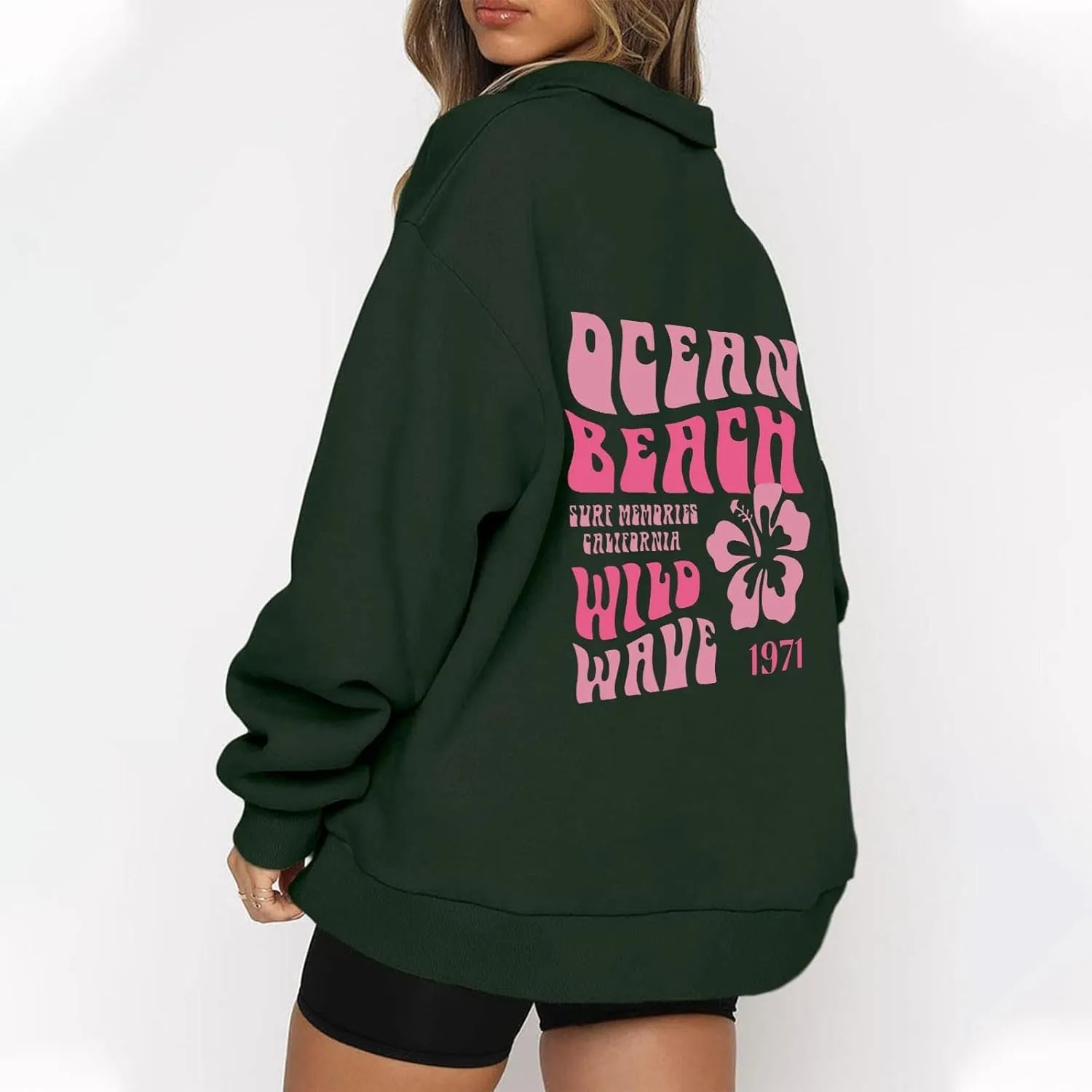 GOFULY Sweatshirt Women Oversized Fall 1/4 Zip Sweatshirt No Hoodie Winter Solid Long Sleeve Shirts Vintage Pullover Sweaters