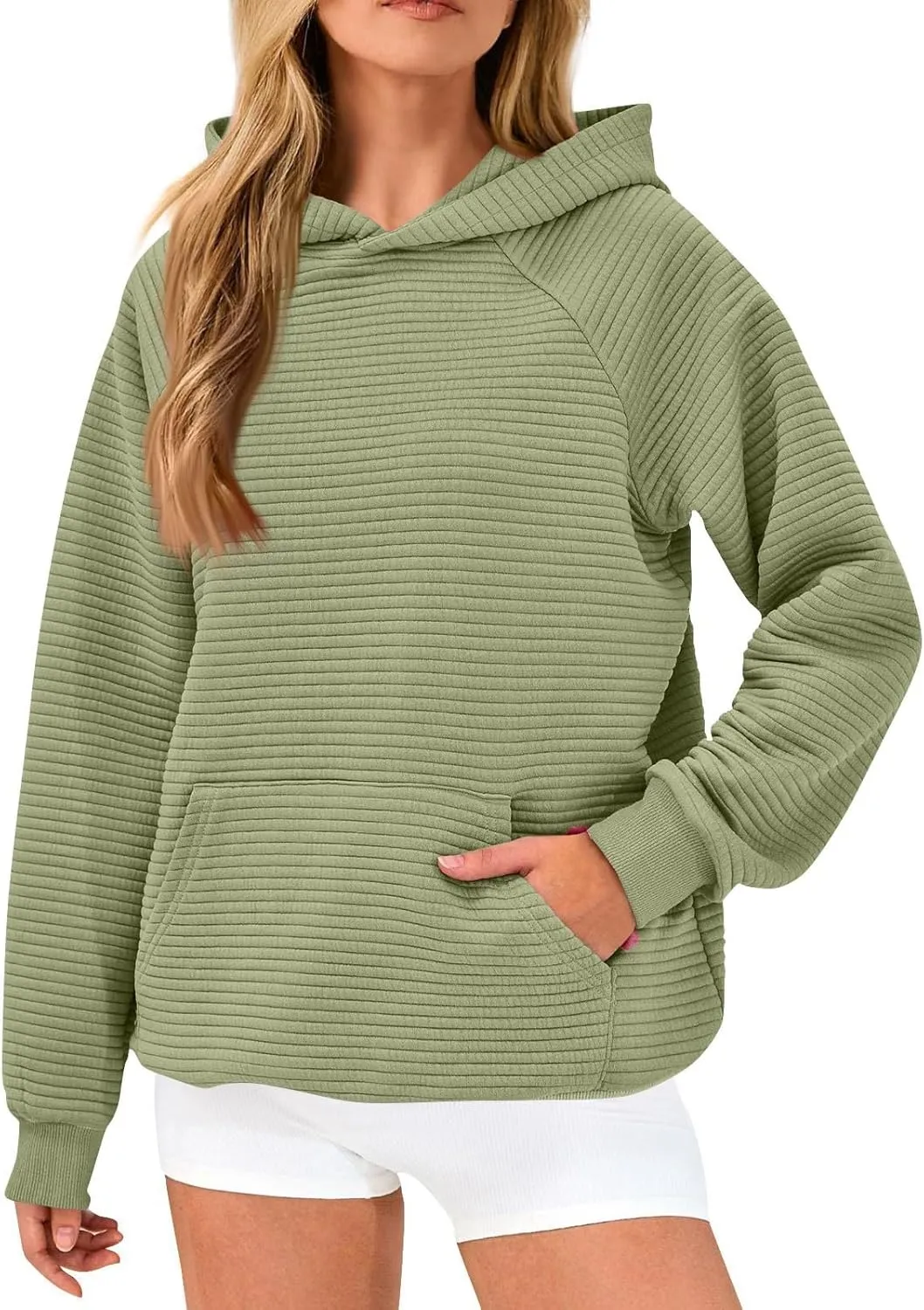 Hoodies For Teen Girls Long Sleeve Western Sweatshirts Knit Fall Sweaters Casual Solid Tunic Pullover With Pocket