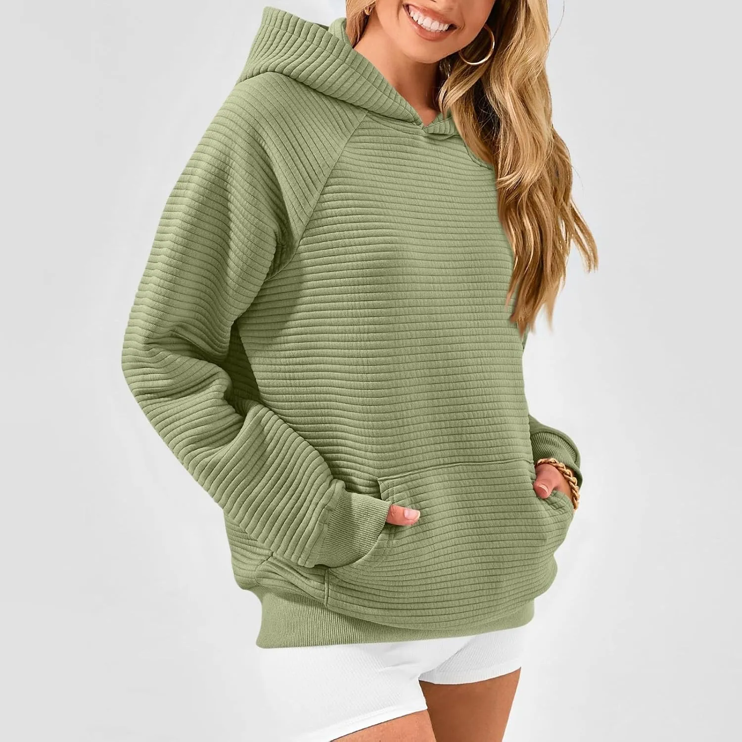 Hoodies For Teen Girls Long Sleeve Western Sweatshirts Knit Fall Sweaters Casual Solid Tunic Pullover With Pocket