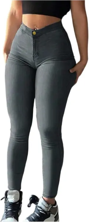 Jeggings for Women Tummy Control Pull On Butt Lifting Jeans Stretch Skinny Mid Rise Jeans with Pockets Casual Pants