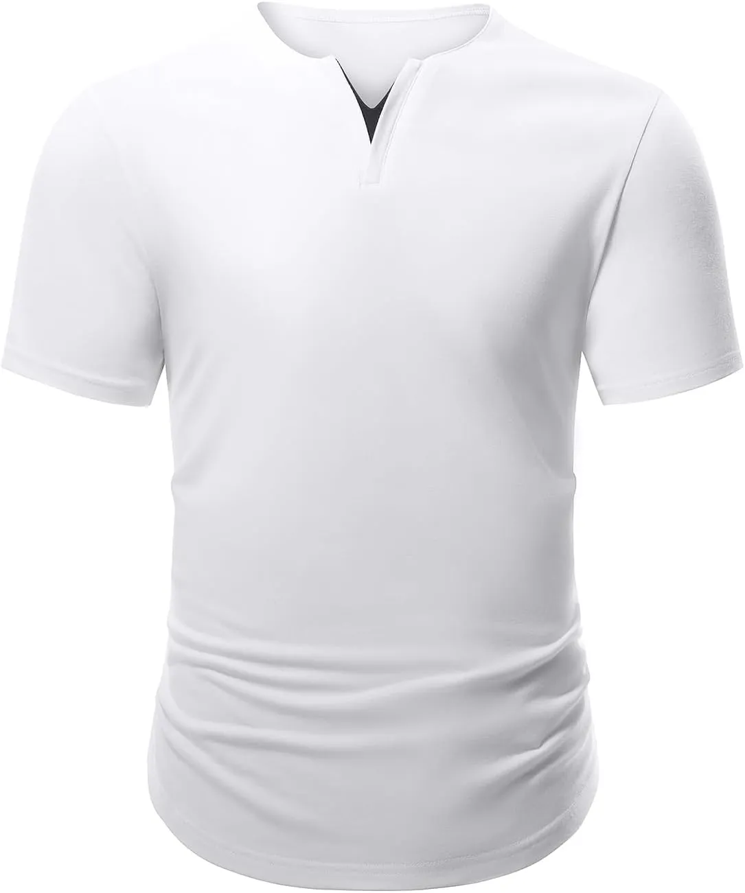 JMIERR Mens Muscle Slim T Shirts Summer V Neck Gym Shirt Casual Cotton Workout Athletic Longline Tees