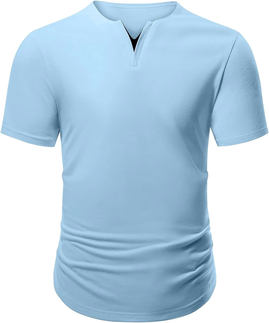 JMIERR Mens Muscle Slim T Shirts Summer V Neck Gym Shirt Casual Cotton Workout Athletic Longline Tees