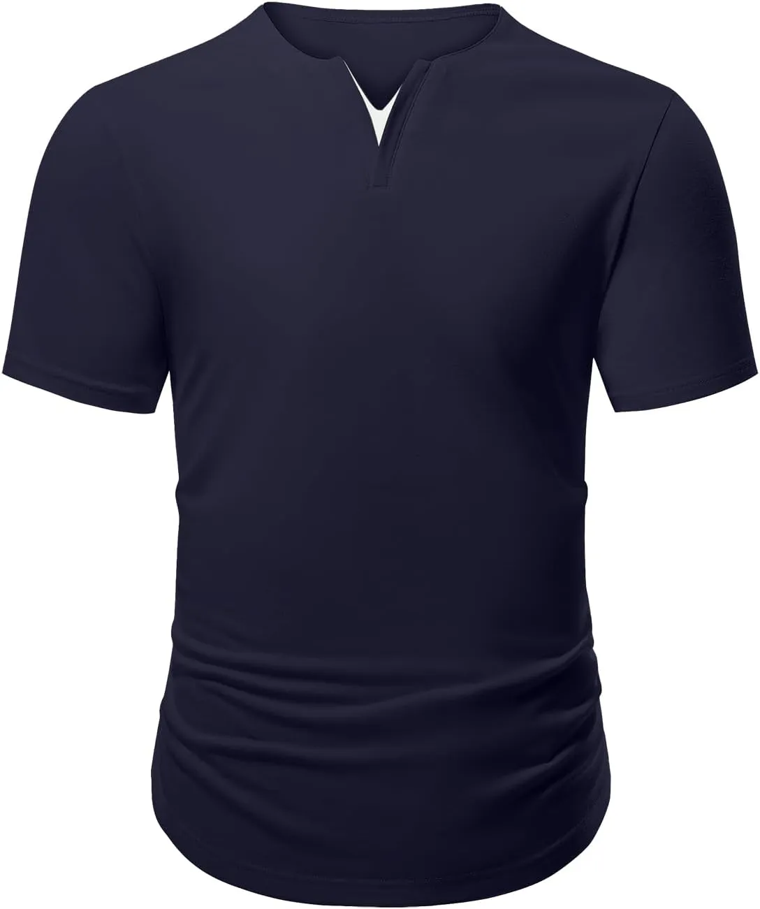 JMIERR Mens Muscle Slim T Shirts Summer V Neck Gym Shirt Casual Cotton Workout Athletic Longline Tees
