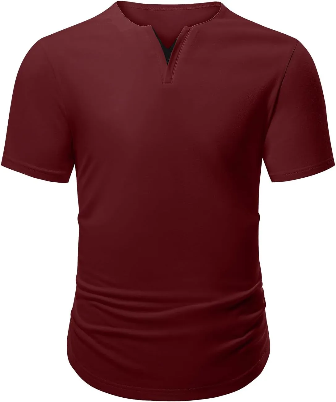 JMIERR Mens Muscle Slim T Shirts Summer V Neck Gym Shirt Casual Cotton Workout Athletic Longline Tees