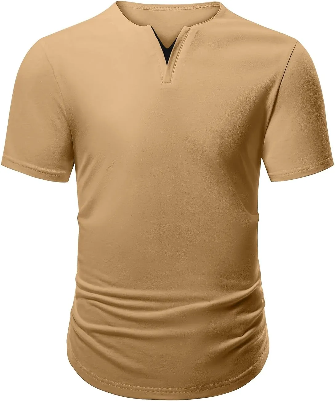 JMIERR Mens Muscle Slim T Shirts Summer V Neck Gym Shirt Casual Cotton Workout Athletic Longline Tees