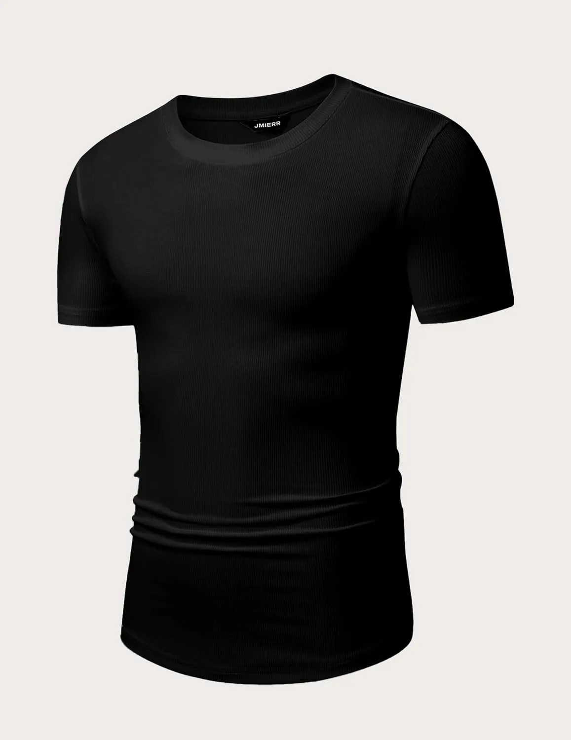 JMIERR Mens Short Sleeve T Shirt Summer Muscle Slim Fitted Crewneck Longline Tees Shirts for Gym Workout