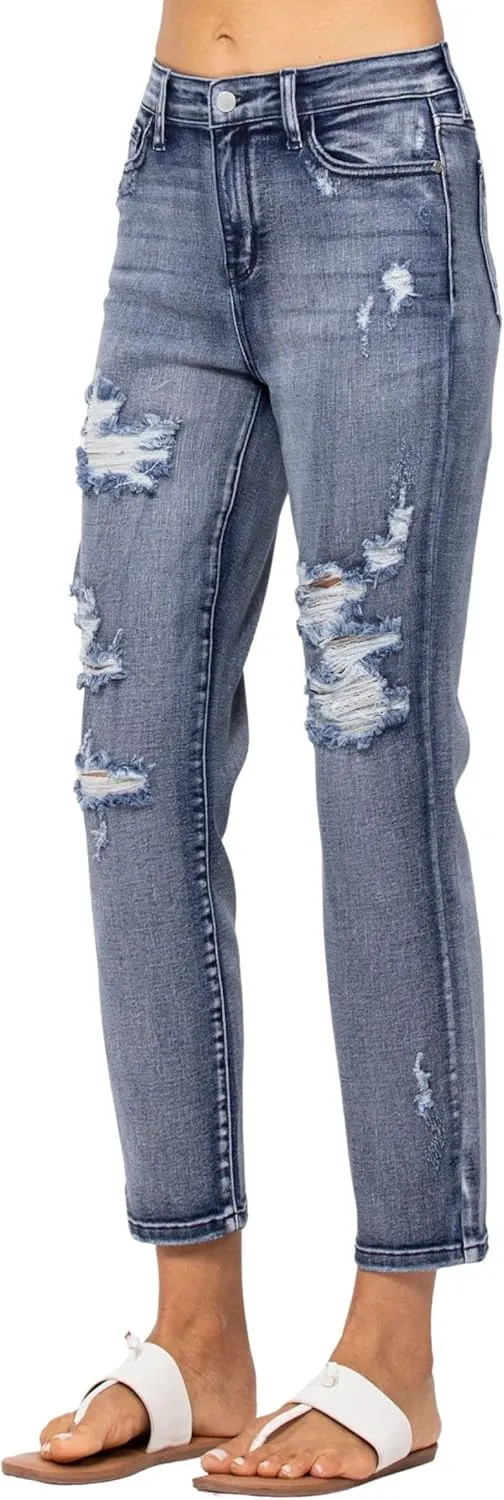 Judy Blue High Rise Destroyed Boyfriend Jeans (JB-82284)