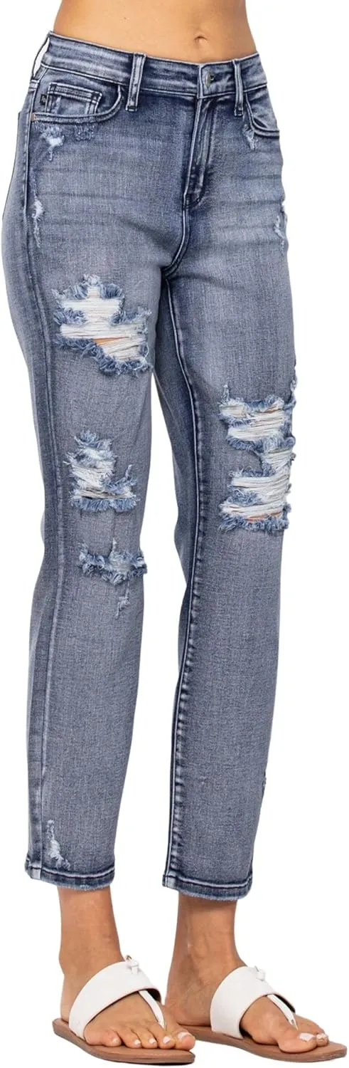 Judy Blue High Rise Destroyed Boyfriend Jeans (JB-82284)