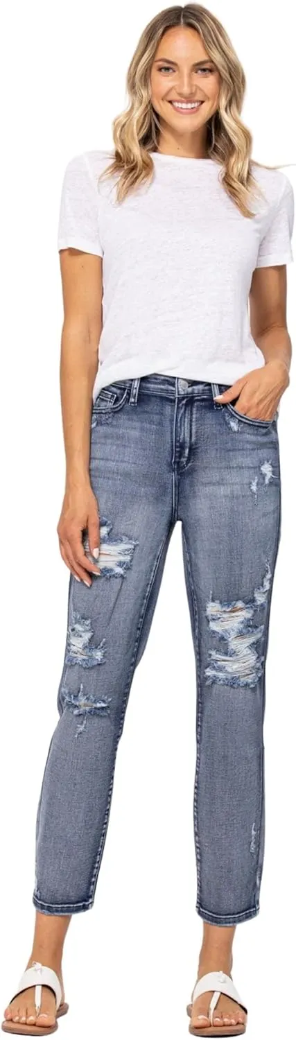 Judy Blue High Rise Destroyed Boyfriend Jeans (JB-82284)