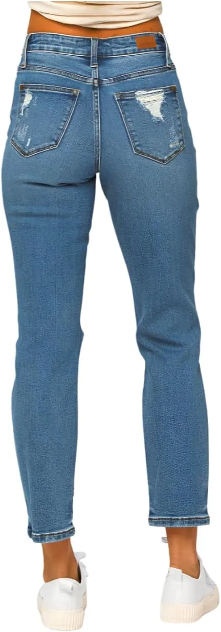 Judy Blue High Rise Distressed Boyfriend Jeans