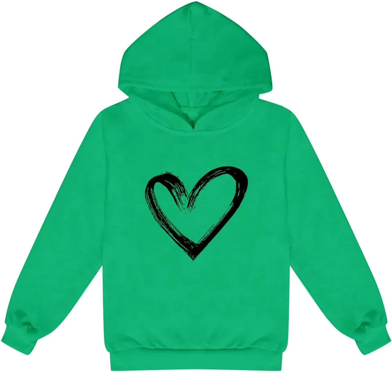 Kids Girl Boys Heart Graphic Print Hoodies Sweatshirt Long Sleeve Hooded Pullover Tops Y2K Fall Winter Outfits