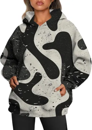 MARSVOVO Womens Camo Hoodie Maple Leaf Print Hoodie Cute Plus Size Graphic Hoodies Pullover Sweatshirt Fall Clothes