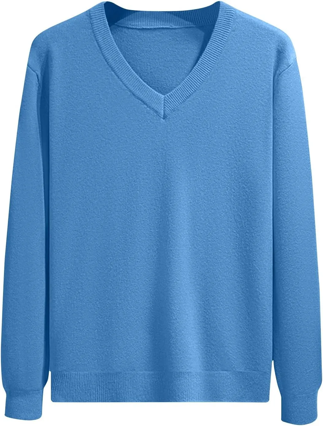Men Long Sleeve Sweaters Fashion V Neck Waffle Knit Sweater Tops Fall 2024 Outfits Loose Jumper Pullover