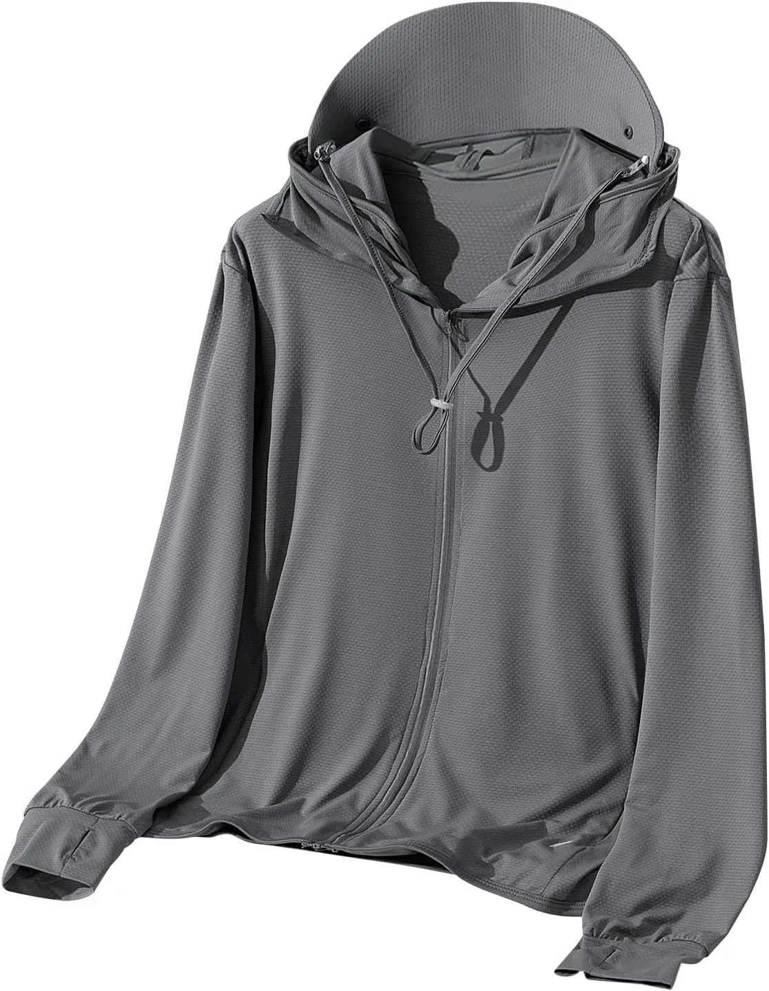 Men UPF 50 Light Jacket Zip Up Hoodie Breathable Long Sleeve SPF Fishing Hiking UV Sun Shirts Sun Protection Clothing