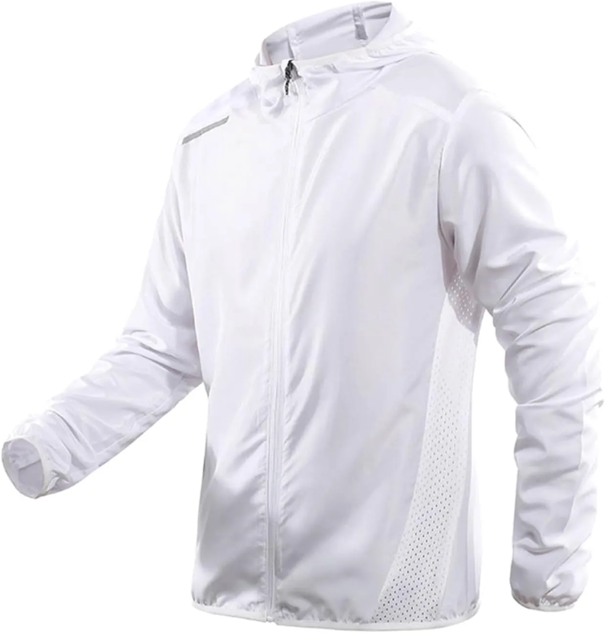 Men UPF 50  Sun Protection Light Jacket Outdoor Full Zip Hoodie Long Sleeve Athletic Fishing Hiking Performance Shirt