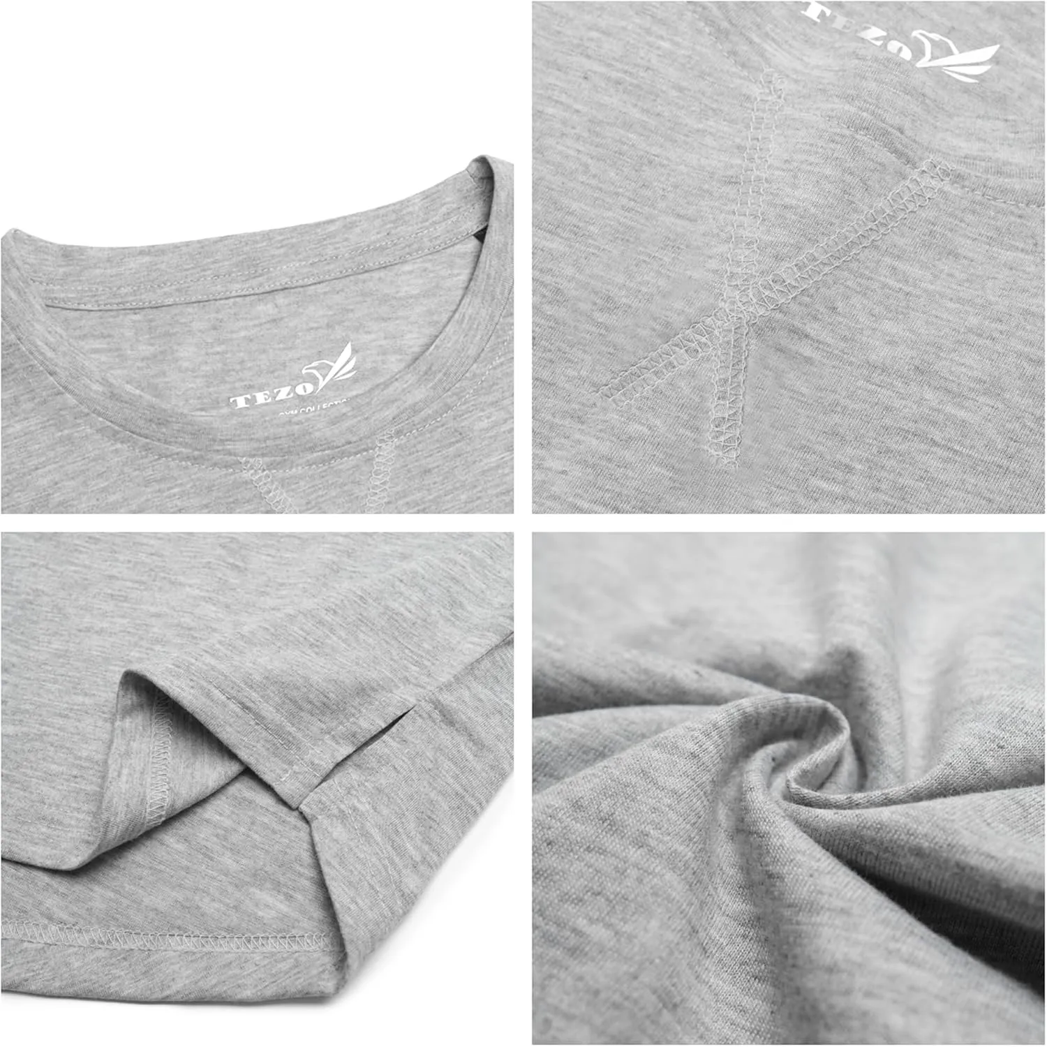 Mens 3 Pack Plain Cotton Shirts Short Sleeve Casual Crew Neck T-Shirts Hipster Hip Hop Longline Tees Drop Cut Curved Hem