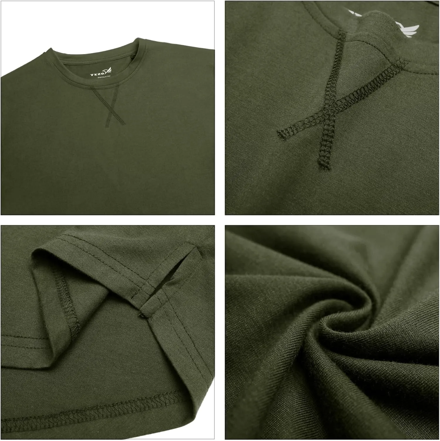 Mens 3 Pack Plain Cotton Shirts Short Sleeve Casual Crew Neck T-Shirts Hipster Hip Hop Longline Tees Drop Cut Curved Hem