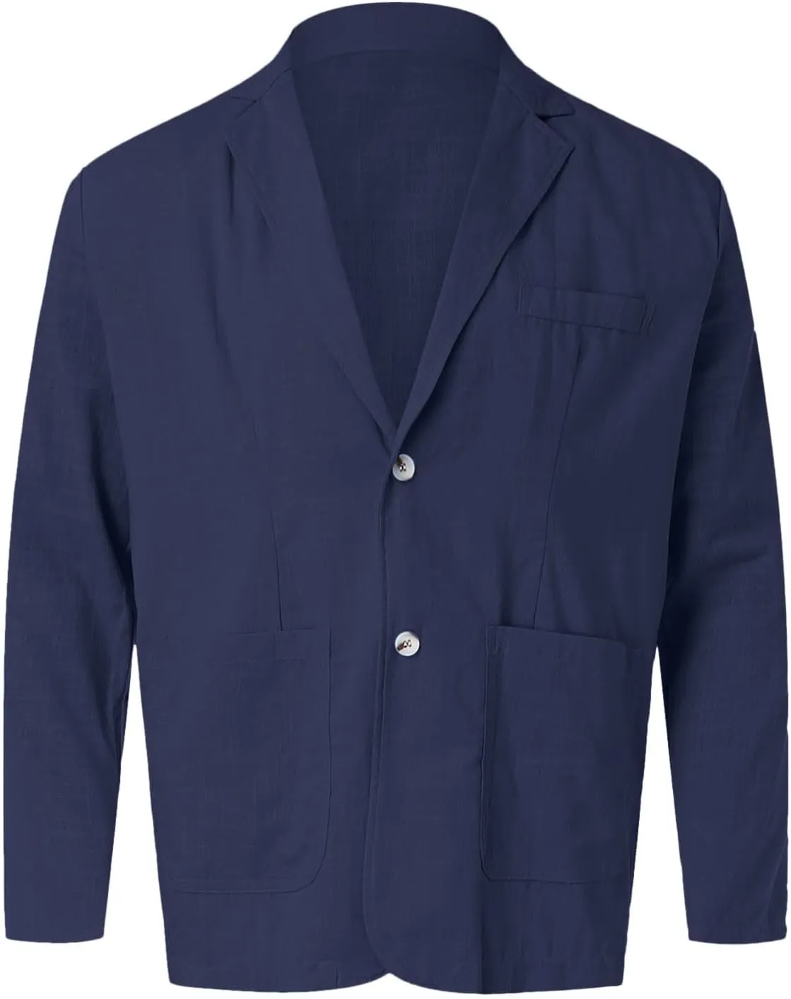 Men's Blazer Jacket Casual Cotton Linen Sports Coats Outwear Regular Fit Two Buttons Unlined Herringbone Suit Jackets