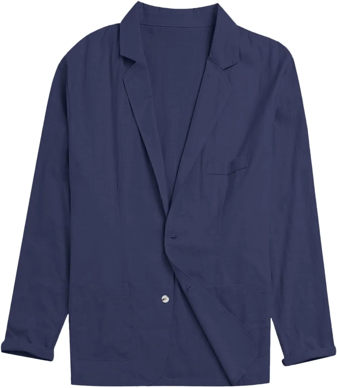 Men's Blazer Jacket Casual Cotton Linen Sports Coats Outwear Regular Fit Two Buttons Unlined Herringbone Suit Jackets