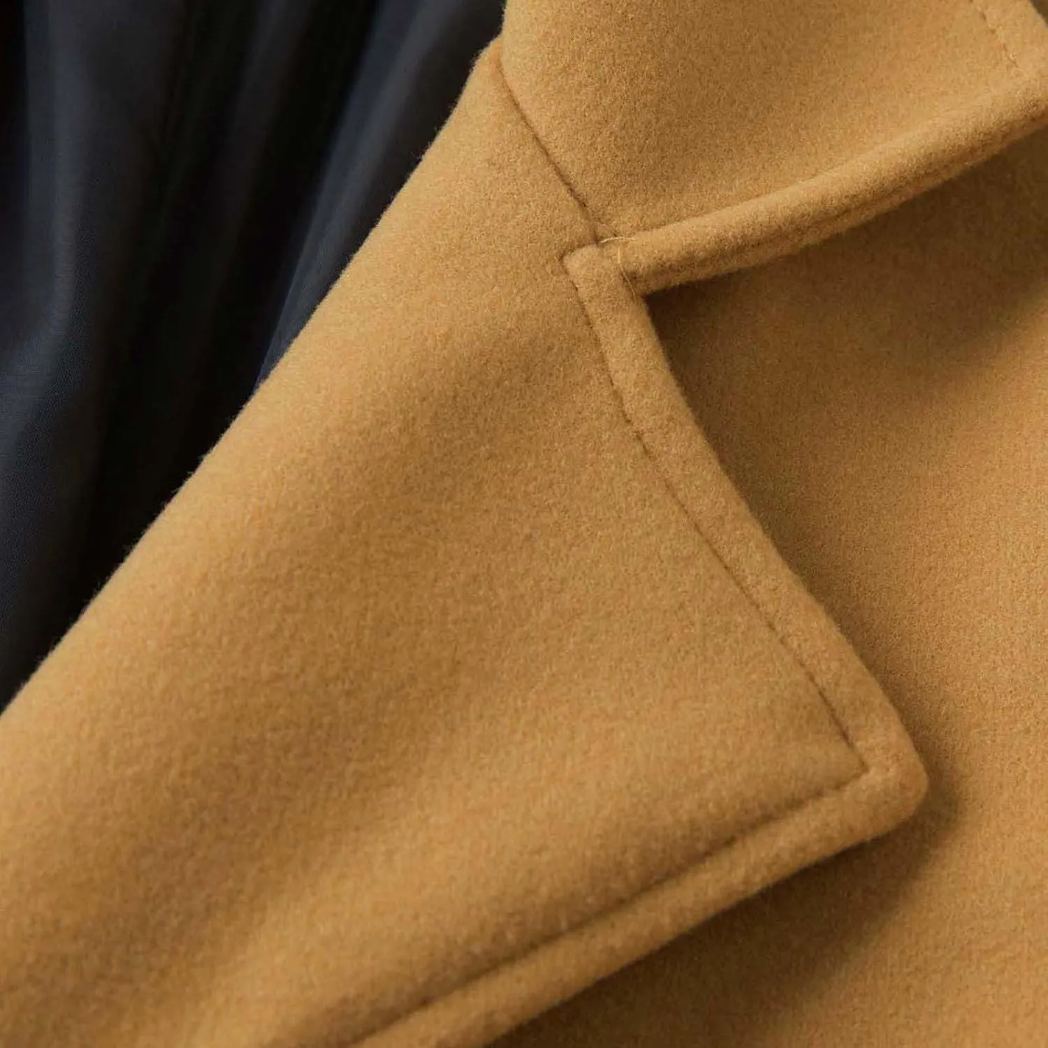 Men's Business Casual Long Trench Coat Classic Double Breasted Wool Blend Pea Coat Warm Winter Overcoat with Pockets