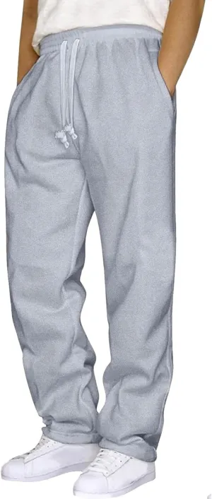 Mens Cargo Pants Casual Elastic Joggers Athletic Pants Straight Sweatpants Athletic Lounge Trousers with Pockets