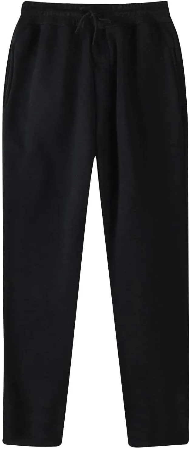 Mens Cargo Pants Casual Elastic Joggers Athletic Pants Straight Sweatpants Athletic Lounge Trousers with Pockets