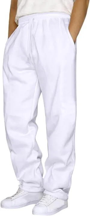 Mens Cargo Pants Casual Elastic Joggers Athletic Pants Straight Sweatpants Athletic Lounge Trousers with Pockets