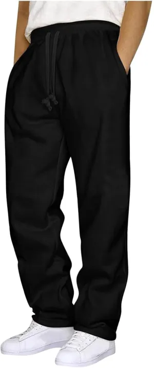 Mens Cargo Pants Casual Elastic Joggers Athletic Pants Straight Sweatpants Athletic Lounge Trousers with Pockets