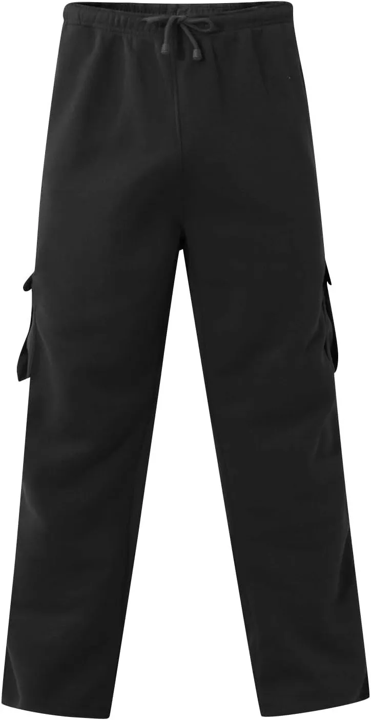 Mens Cargo Pants Casual Hiking Lounge Pants Elastic Joggers Athletic Pants Loose Straight Sweatpants with Pockets