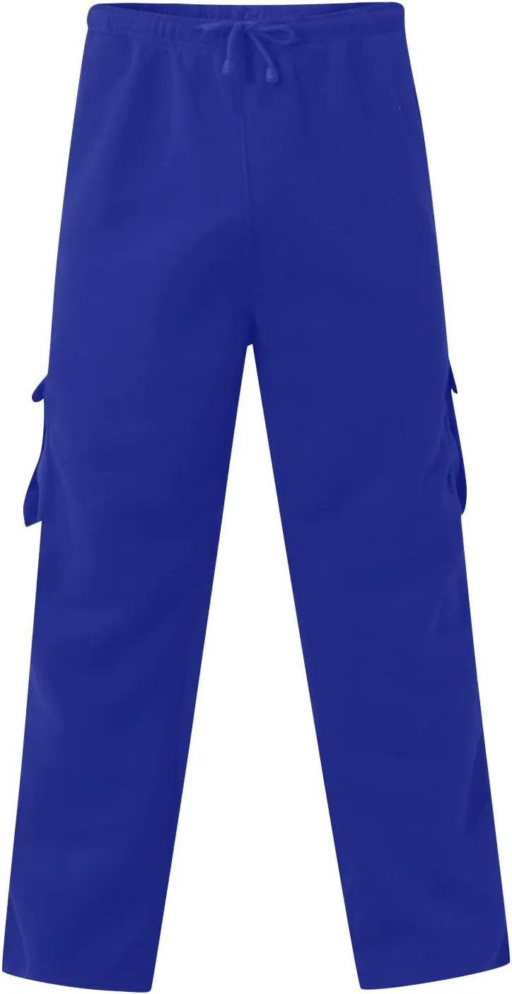 Mens Cargo Pants Casual Hiking Lounge Pants Elastic Joggers Athletic Pants Loose Straight Sweatpants with Pockets