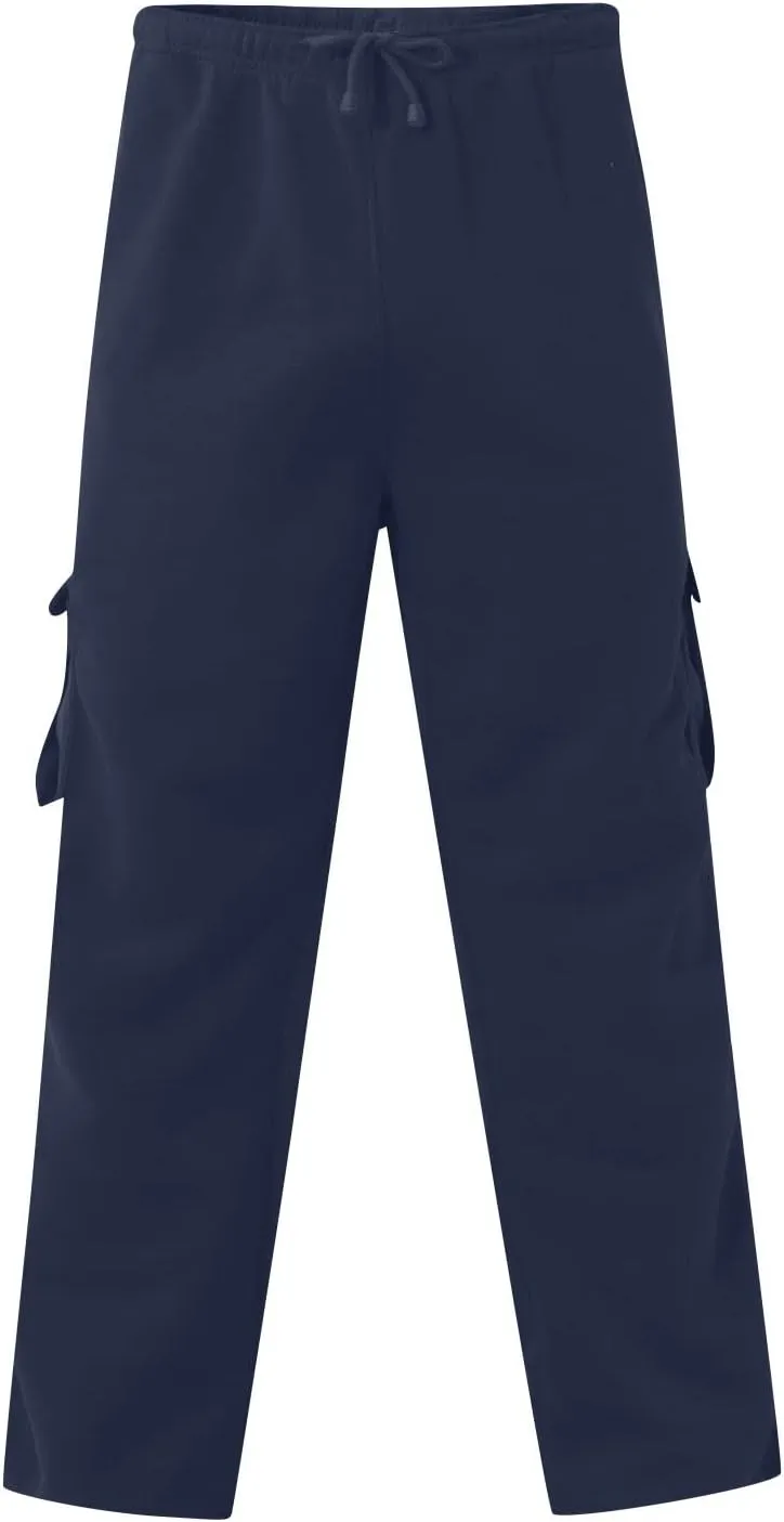 Mens Cargo Pants Casual Hiking Lounge Pants Elastic Joggers Athletic Pants Loose Straight Sweatpants with Pockets