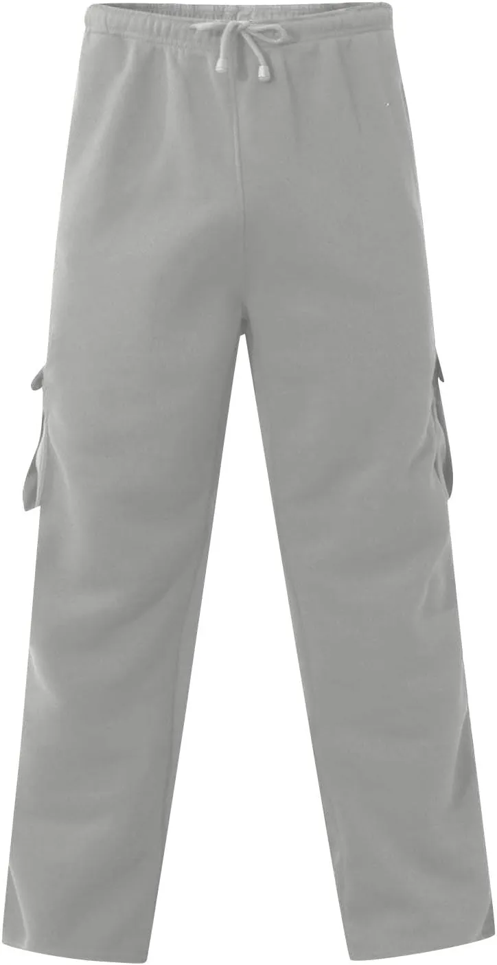 Mens Cargo Pants Casual Hiking Lounge Pants Elastic Joggers Athletic Pants Loose Straight Sweatpants with Pockets