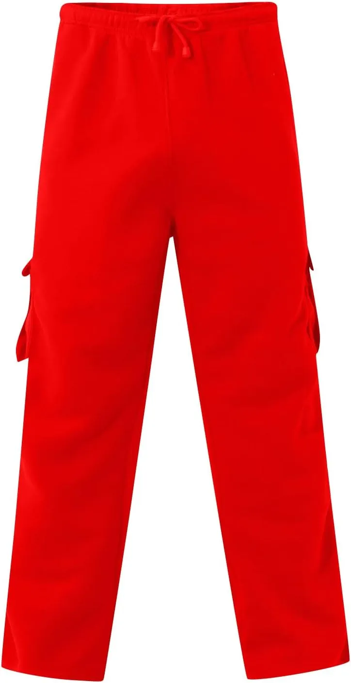 Mens Cargo Pants Casual Hiking Lounge Pants Elastic Joggers Athletic Pants Loose Straight Sweatpants with Pockets
