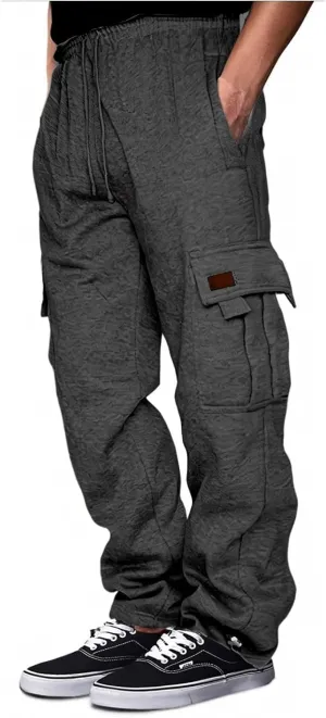 Mens Cargo Pants Casual Joggers Athletic Pants Cotton Loose Straight Sweatpants