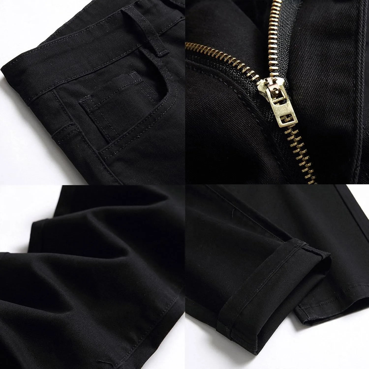 Men's Classic Multi-Pocket Relaxed Straight Leg Plus Size Fashion Pants Straight Mid Rise Jeans Men's Pants Jeans