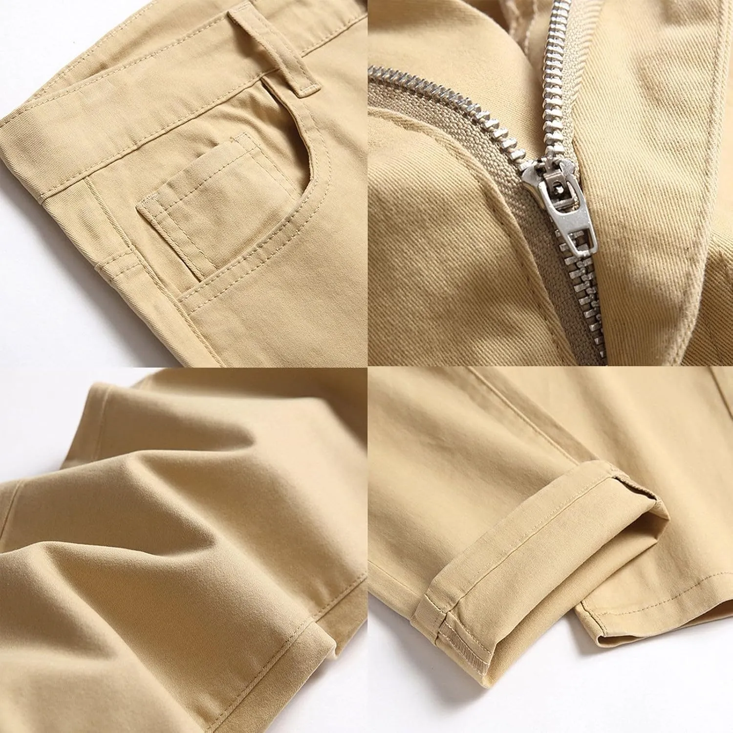 Men's Classic Multi-Pocket Relaxed Straight Leg Plus Size Fashion Pants Straight Mid Rise Jeans Men's Pants Jeans