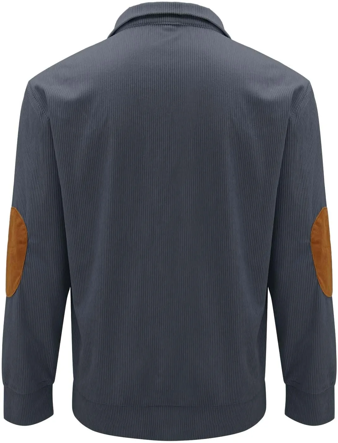 Men's Corduroy Long Sleeve Button Collar Sweatshirts Big and Tall Casual Pullover Lightweight Outdoor Tactical Tops