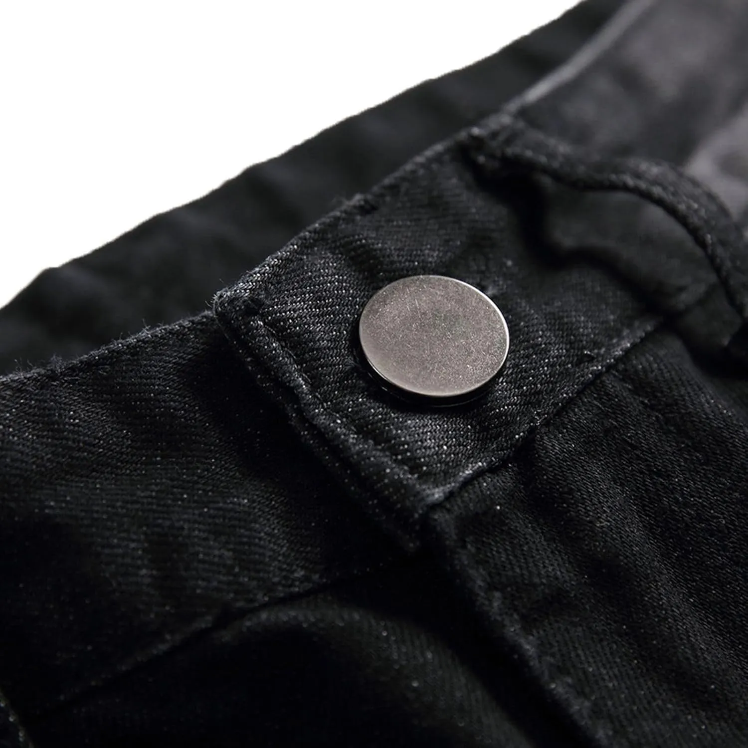 Men's Denim Pants Mid Rise Jeans Straight Leg Western Casual Winter Pocket Summer Ripped Denim Pant