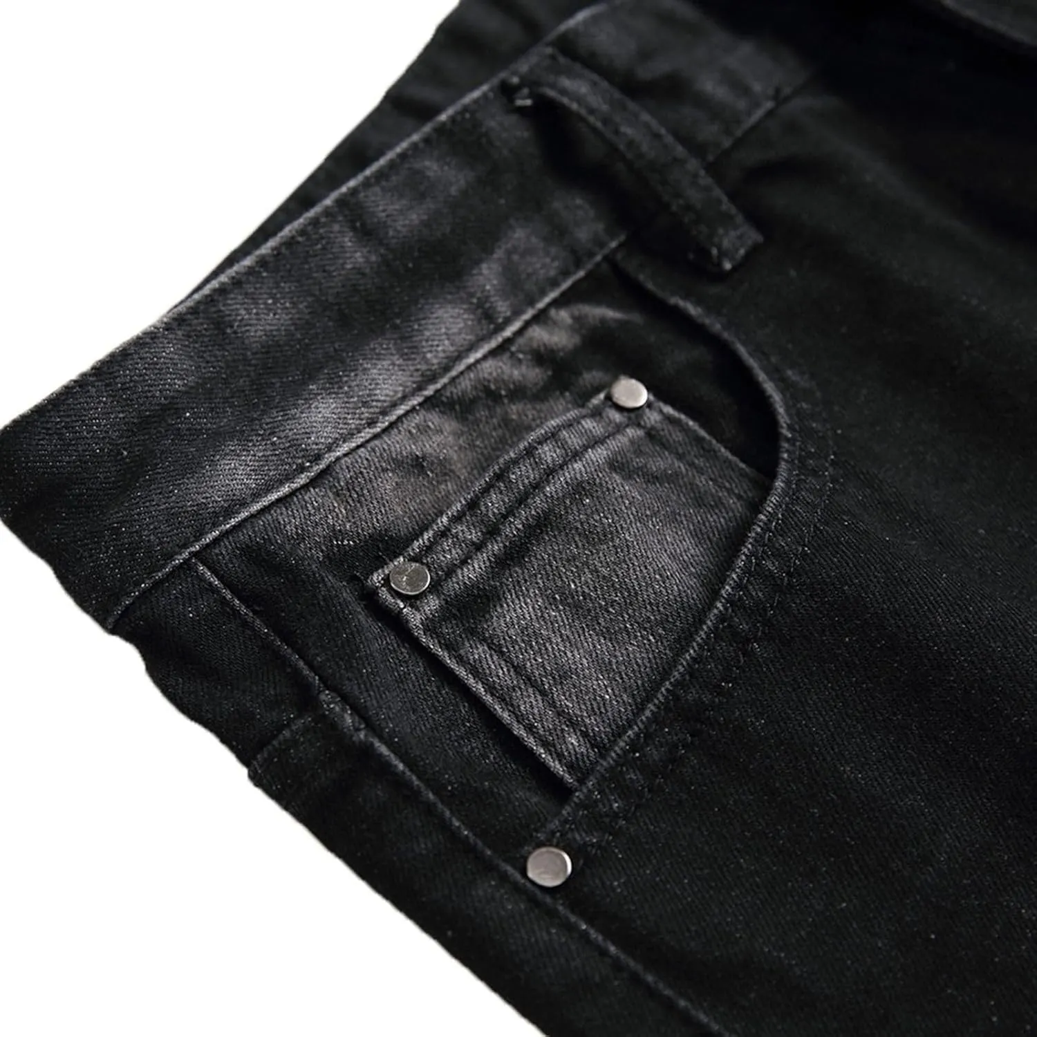 Men's Denim Pants Mid Rise Jeans Straight Leg Western Casual Winter Pocket Summer Ripped Denim Pant