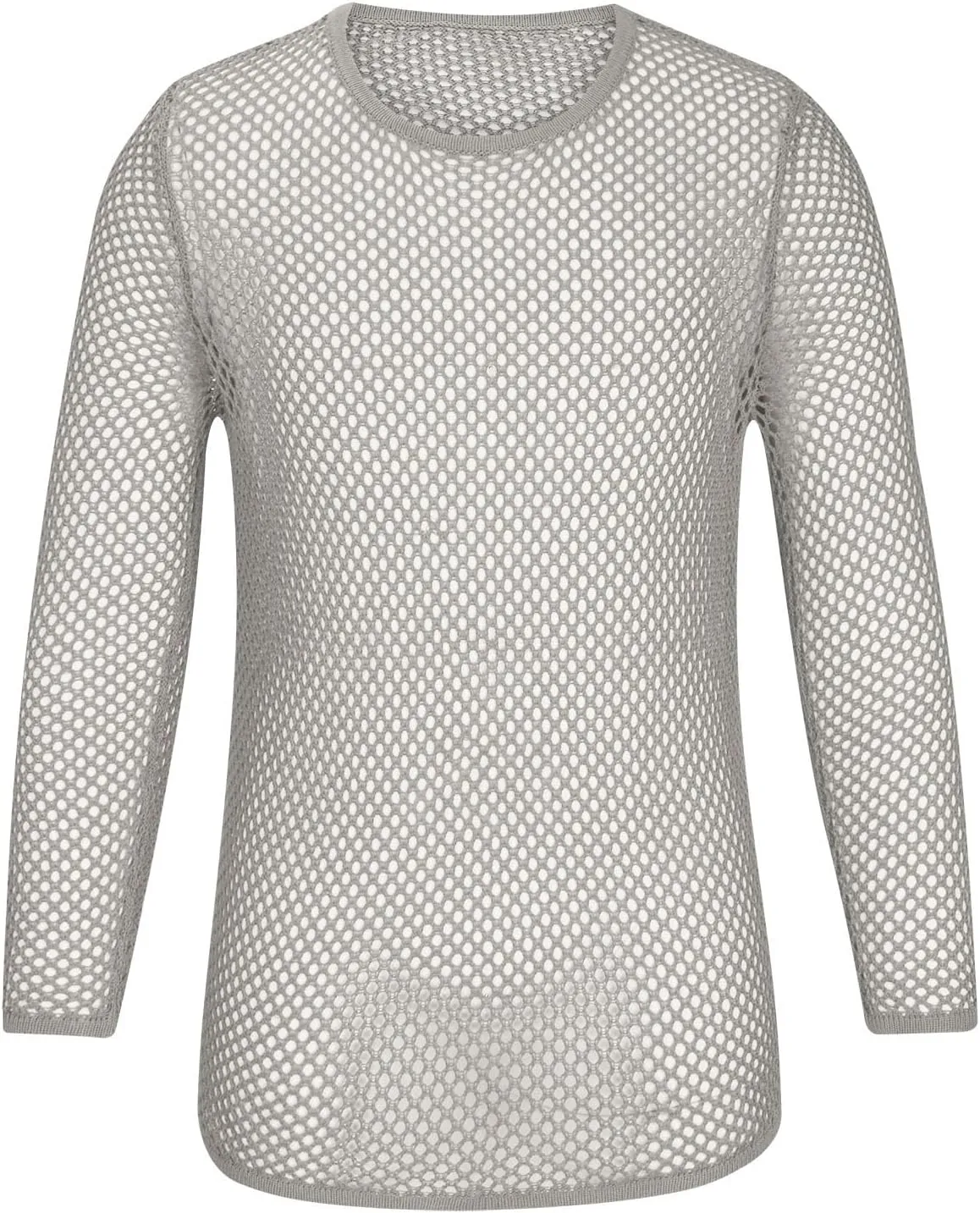 Mens Fishnet Mesh Muscle Shirts Top See Thru Workout Gym Shirts Mesh Base Layer Fishnet Sexy Top Fitted Crew Neck Tee