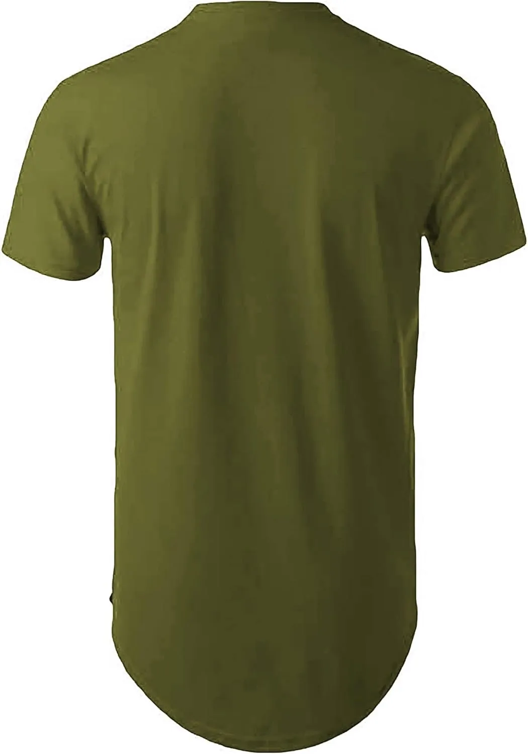 Mens Hipster Hip Hop Basic Long T-Shirt with Zipper Trim