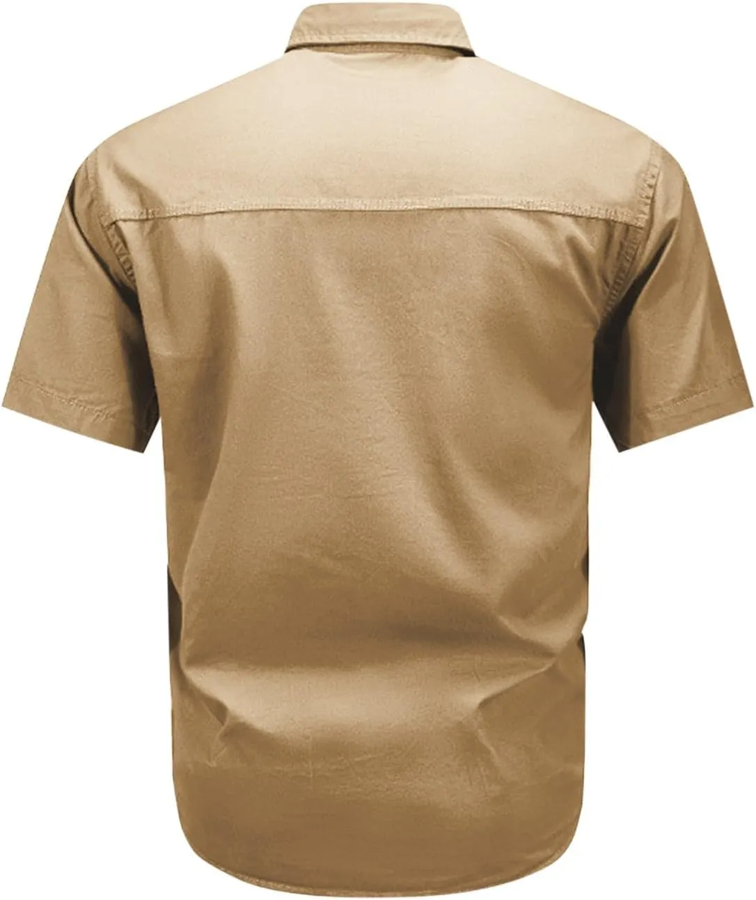 Mens Military Tactical Uniform Shirts Ripstop Lightweight Breathable Loose Fit Work Shirt Button Hiking Fishing Shirt