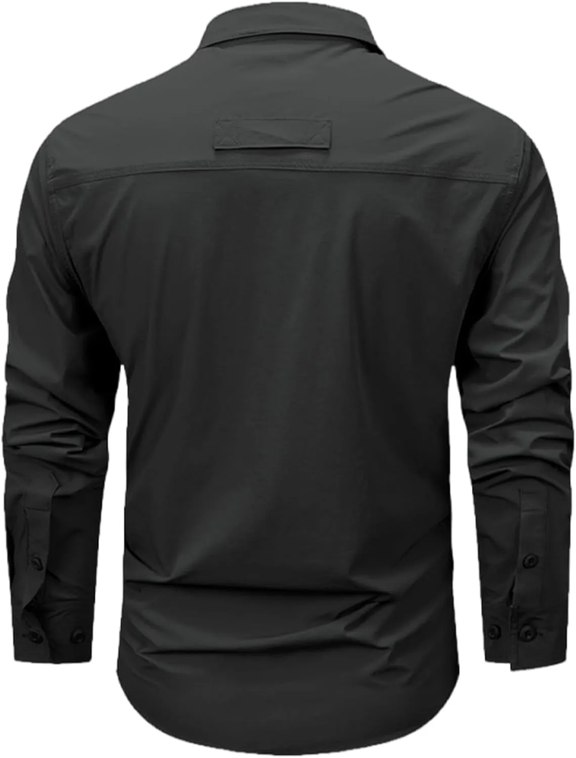 Mens Military Tactical Uniform Shirts Ripstop Lightweight Breathable Loose Fit Work Shirt Button Hiking Fishing Shirt
