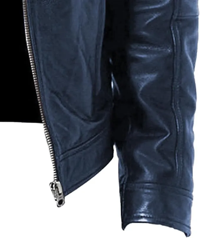 Men's Multi Pocket Pu Leather Jacket Stand Collar Zipper Cardigan Motorcycle Bomberjackets Zip Up Biker Outwear
