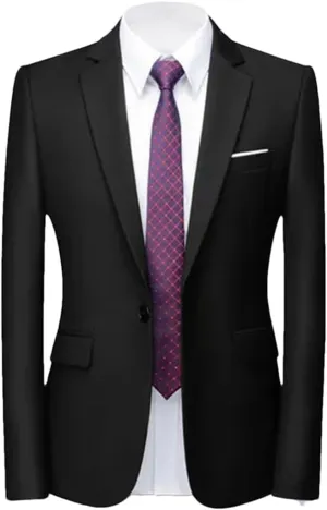 Men’S Slim Fit Business Single Breasted Blazer Length Long Sleeve Formal Office Social Wear