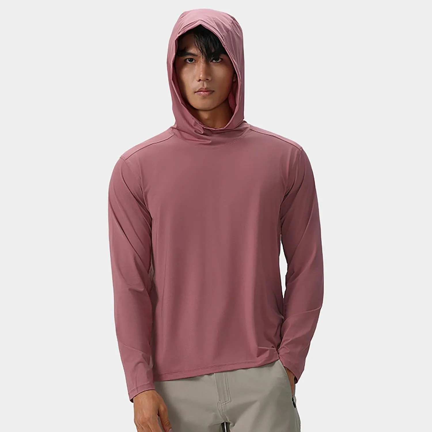 Mens Sun Protection Hoodie Shirt UPF 50 Long Sleeve Uv SPF T-Shirts UV SPF Fishing, Camping,Hiking Surfing Tops