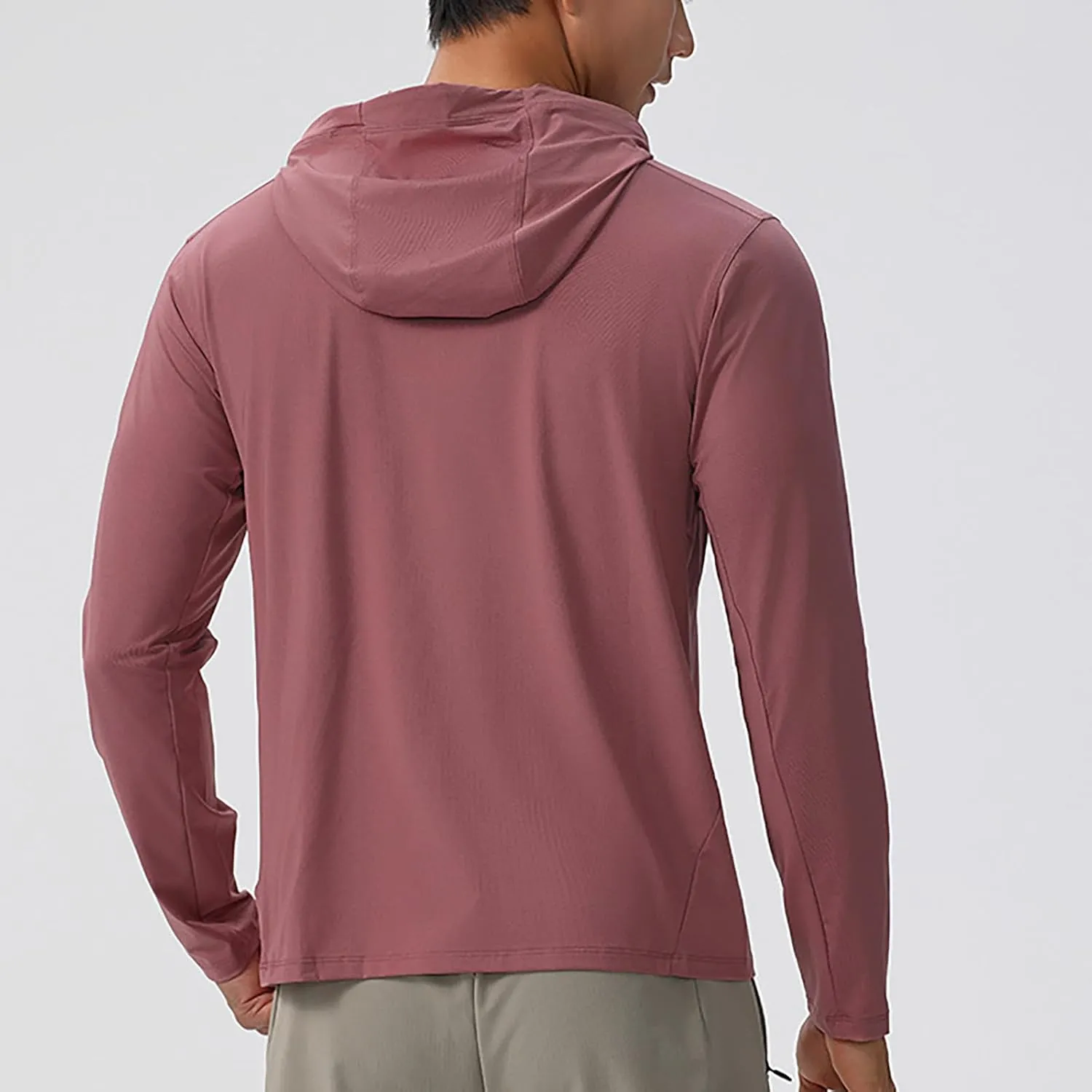Mens Sun Protection Hoodie Shirt UPF 50 Long Sleeve Uv SPF T-Shirts UV SPF Fishing, Camping,Hiking Surfing Tops
